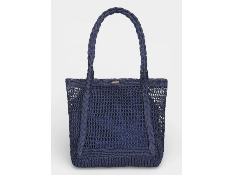 Barts Bloomzy Shopper D – sötétkék kézzel horgolt táska