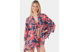 Barts Falesy Kimono D - női sötétkék pamut strandruha