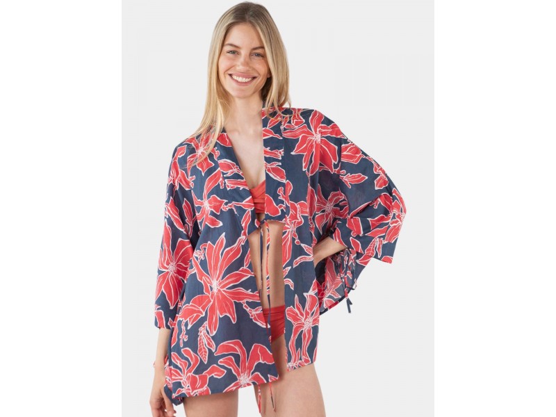 Barts Falesy Kimono D - női sötétkék pamut strandruha