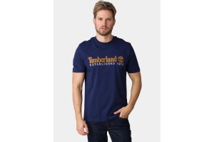 Timberland férfi sötétkék hímzett póló