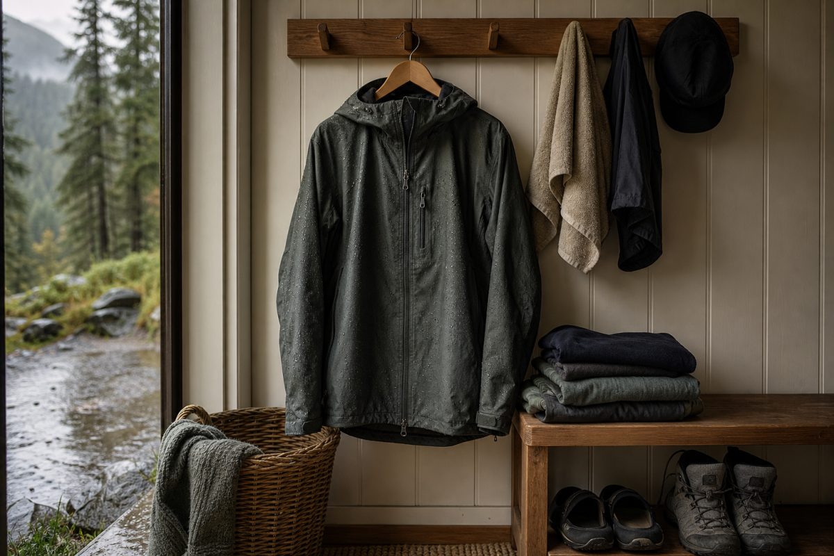 Hardshell kabát és outdoor rétegek szárítása túra után