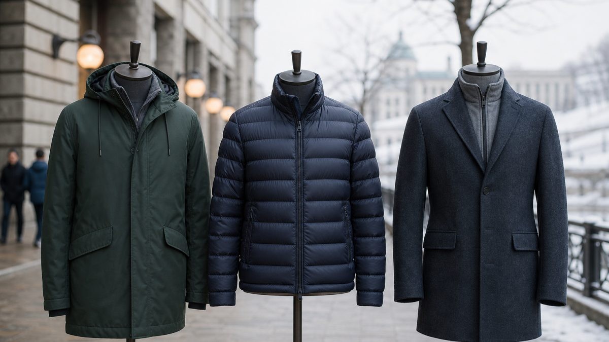 Férfi télikabátok típusai: parka, pufikabát, gyapjúkabát